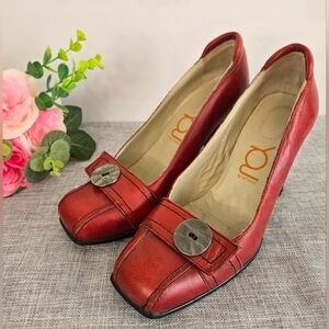 Terracotta Red You by Crocs Leather 3" Pumps Shoes Size 6.5 US, 37‎ EU